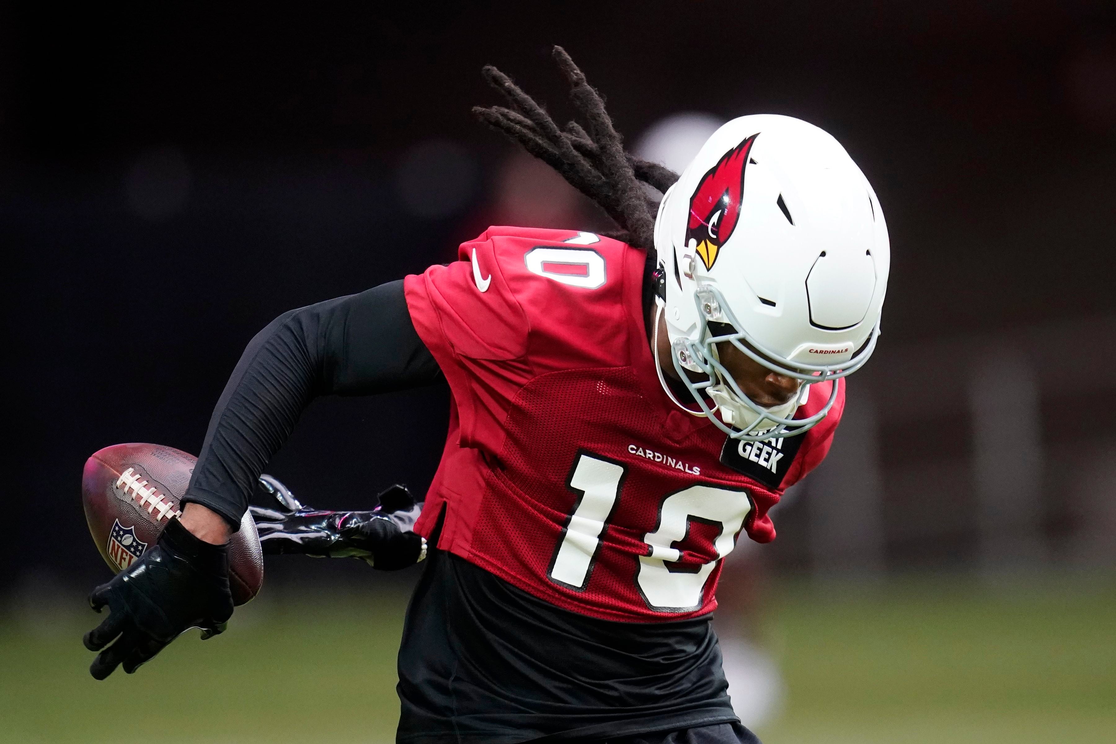 Deandre Hopkins Arizona Cardinals Mini Helmet Card Display