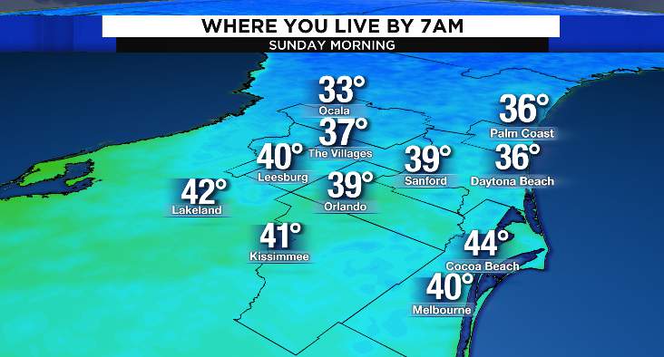 Colder air moves in with frost possible Sunday morning