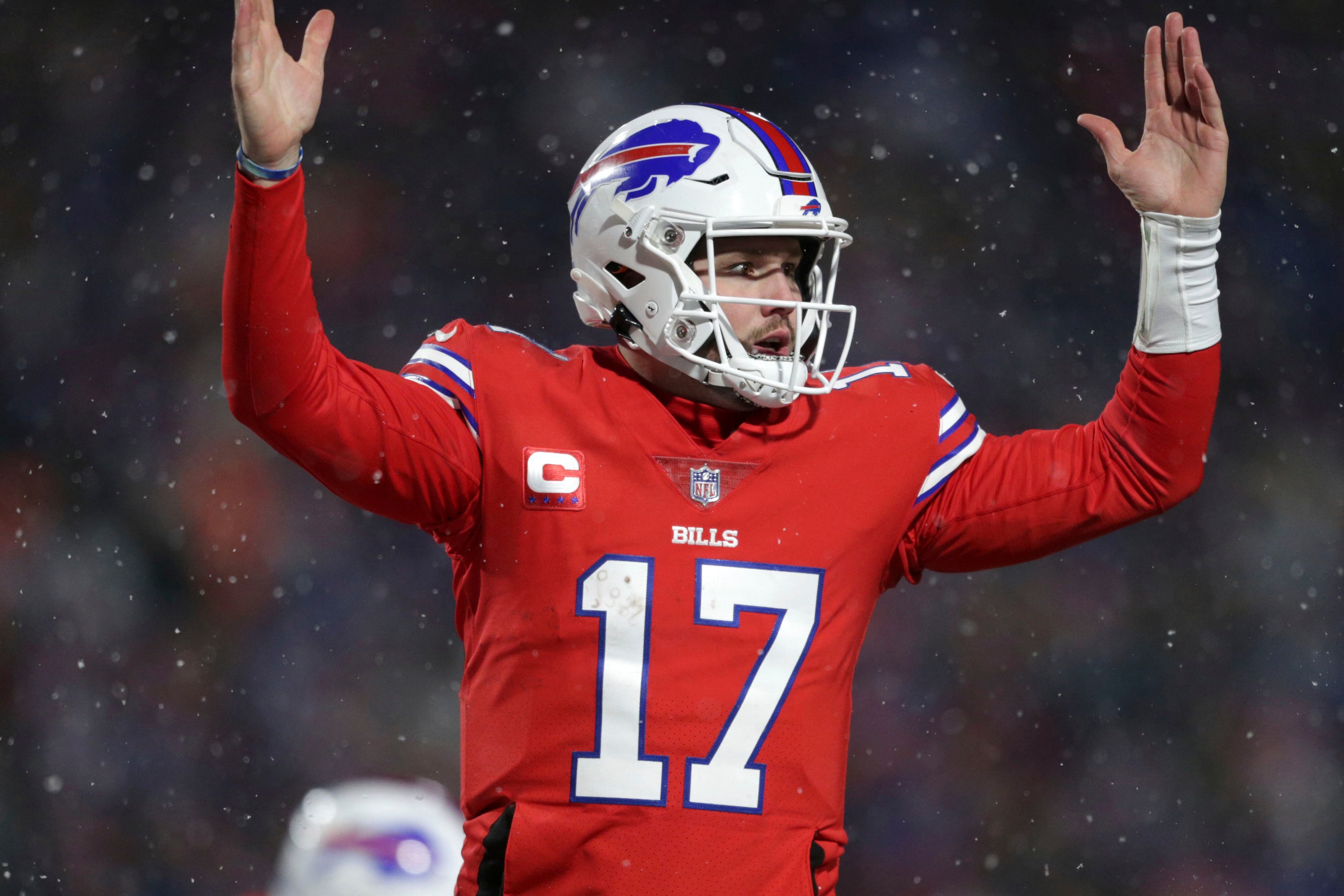 Bills' Josh Allen finds Dawson Knox for touchdown while falling down