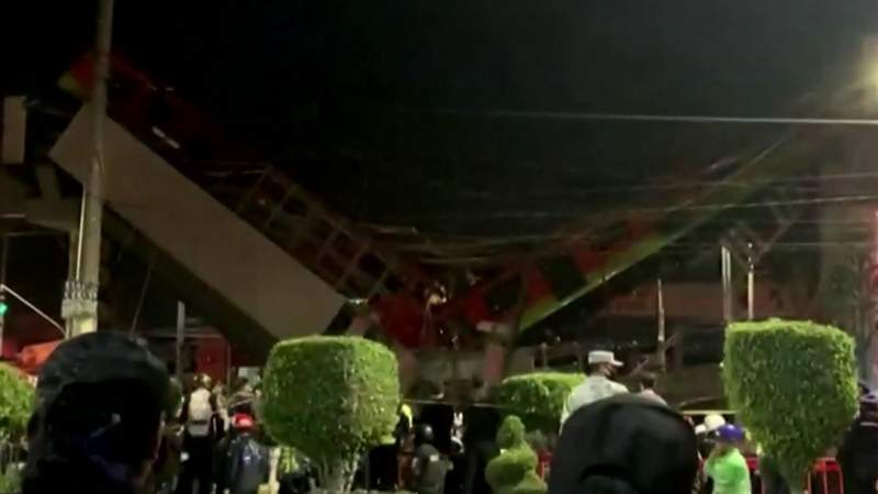 Mexico City metro overpass collapses onto road, killing 23