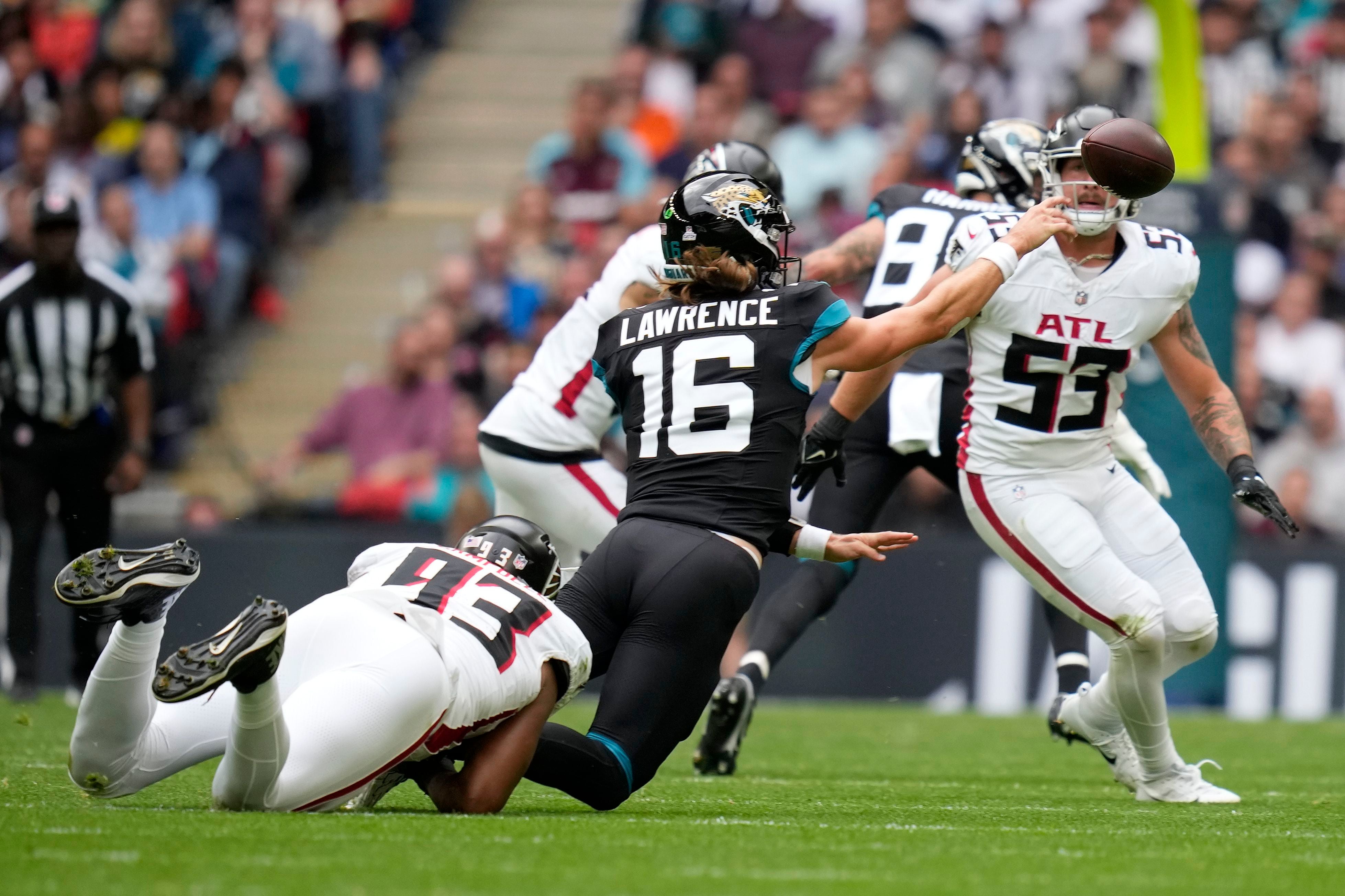 Inactives: Falcons vs. Jaguars at Wembley Stadium