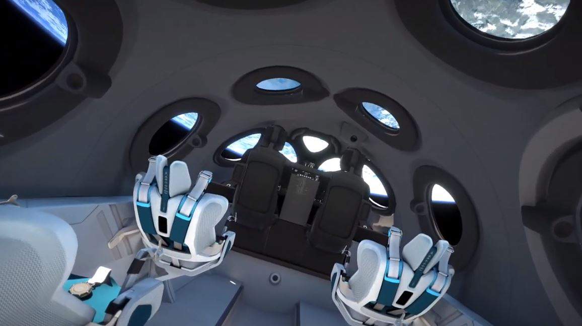 Virgin Galactic reveals spaceship cabin where paying customers will experience spaceflight in style