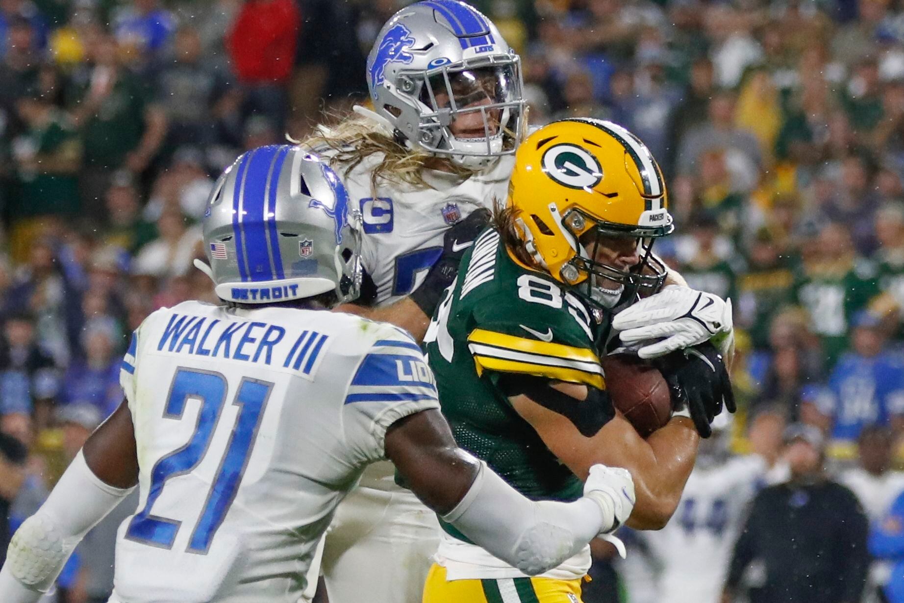 Detroit Lions wide receiver Quintez Cephus (87) catches a touchdown pass as  San Francisco 49ers …