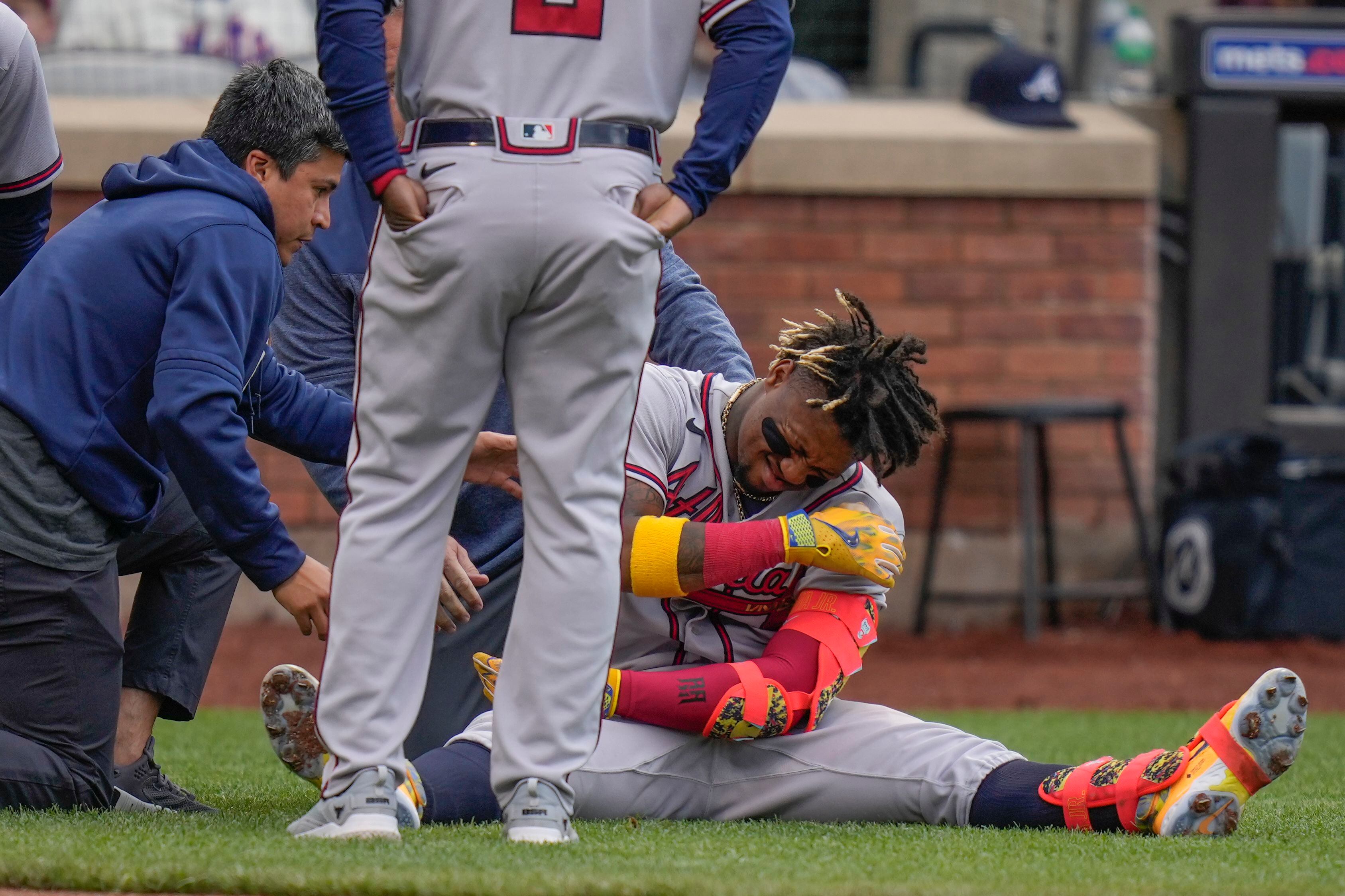 Kevin Pillar of the Atlanta Braves hits a home run during the fifth in  2023