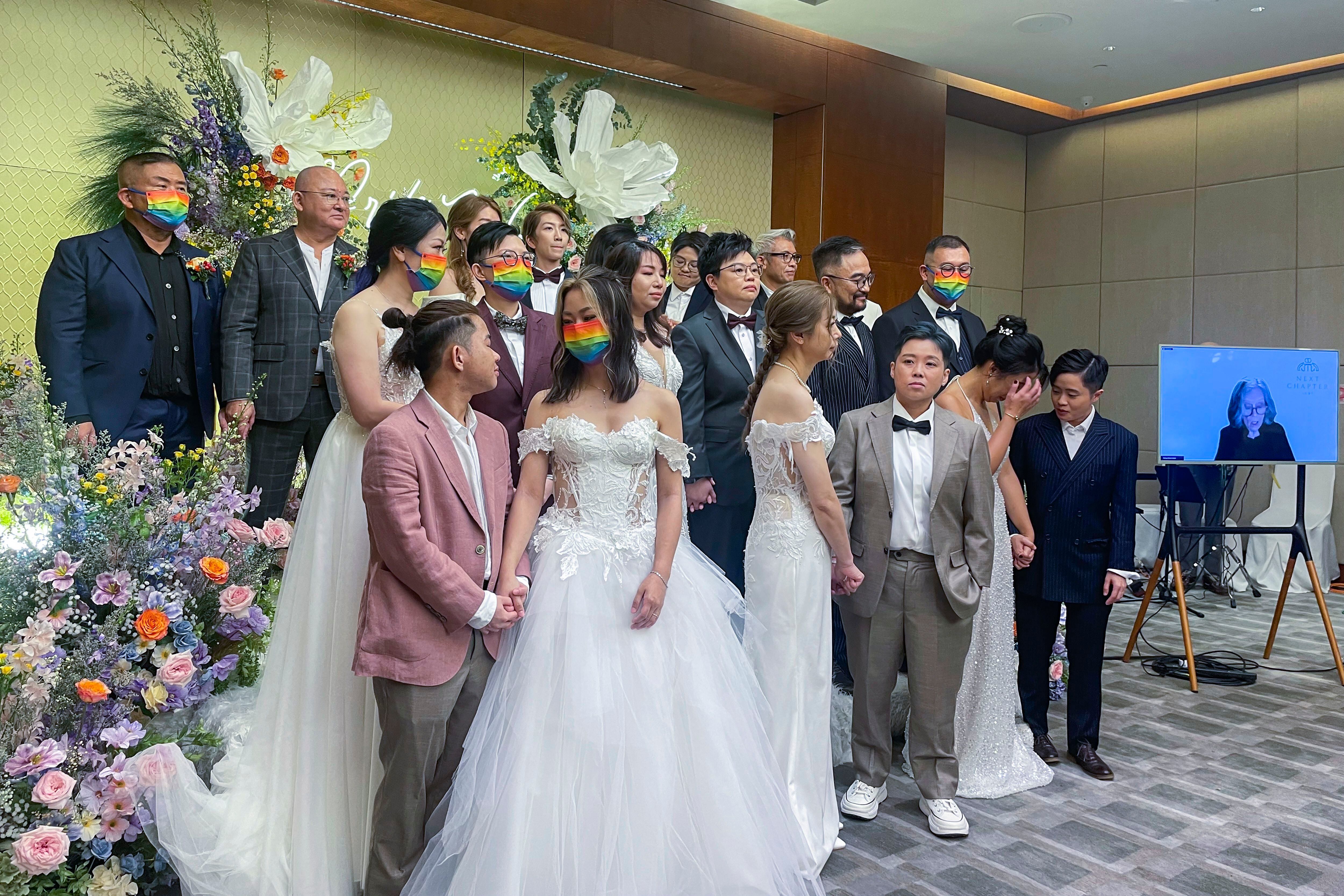 A US officiant marries 10 same-sex couples in Hong Kong via video chat thumbnail