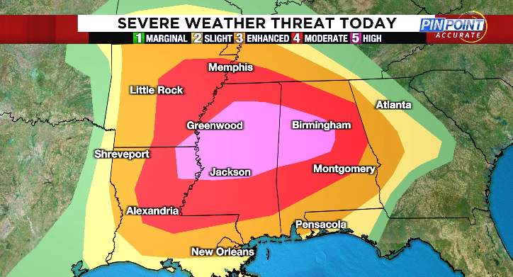 Tornado outbreak likely for parts of Deep South