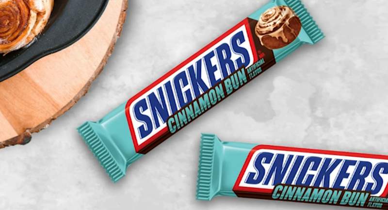 Snickers unveils cinnamon bun flavor