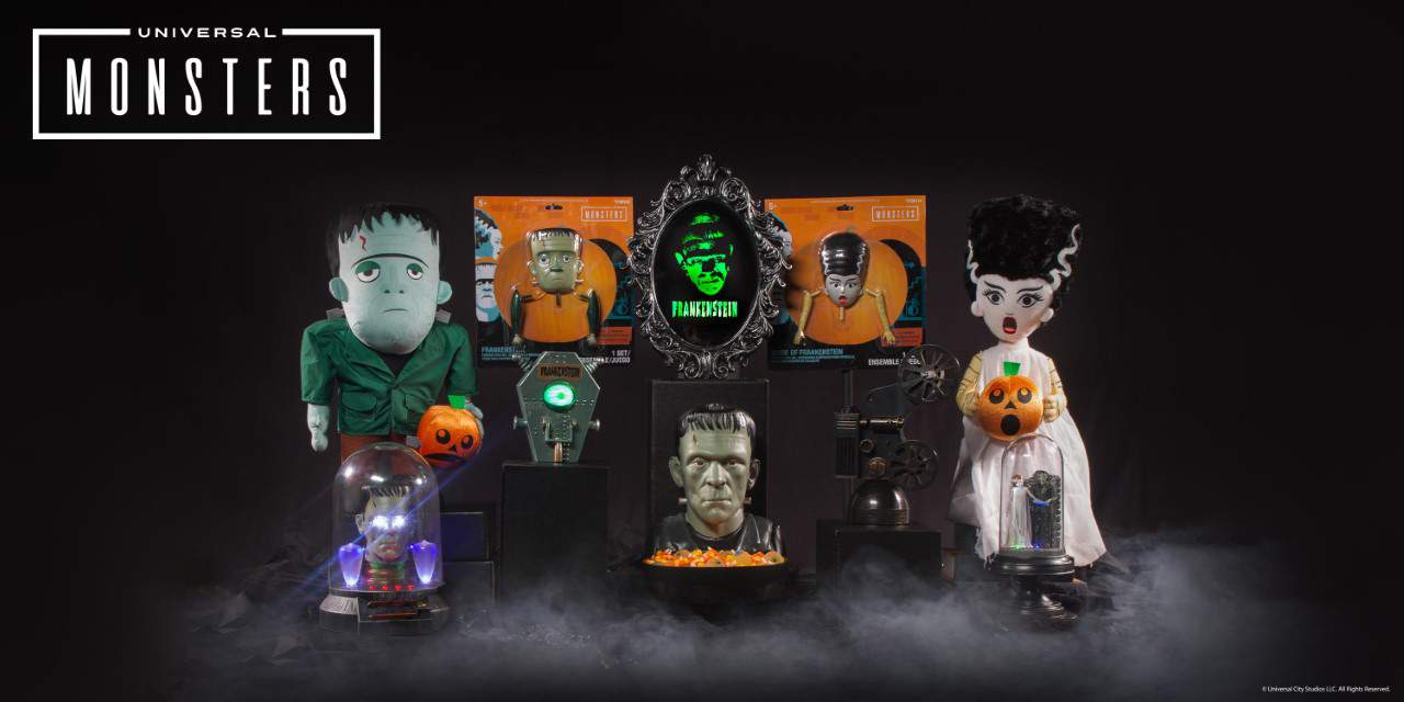 Frankenstine, Bride scare-up frights in new Universal monster Halloween décor