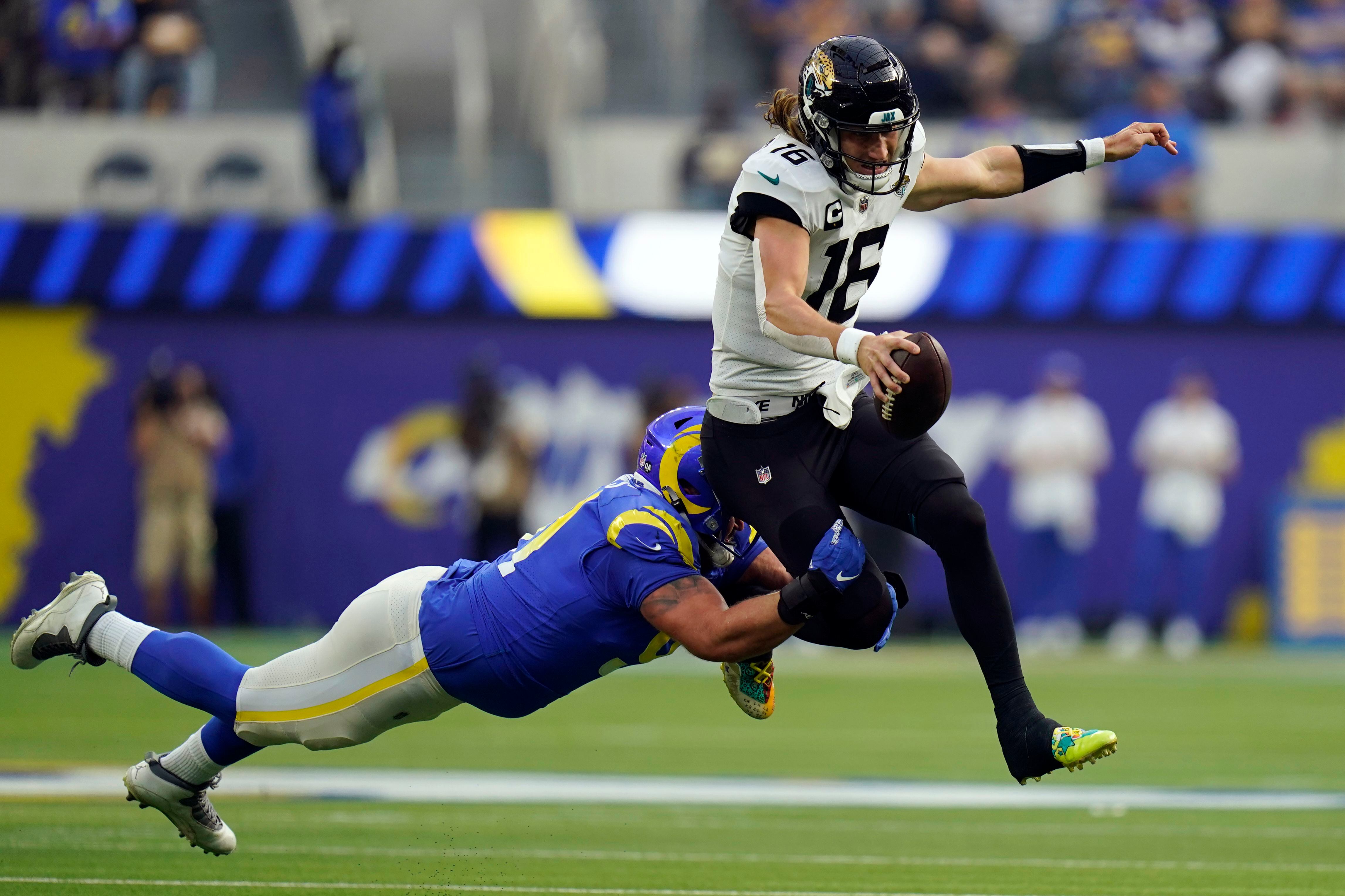 Rams QB John Wolford leaves stadium in ambulance after frightening