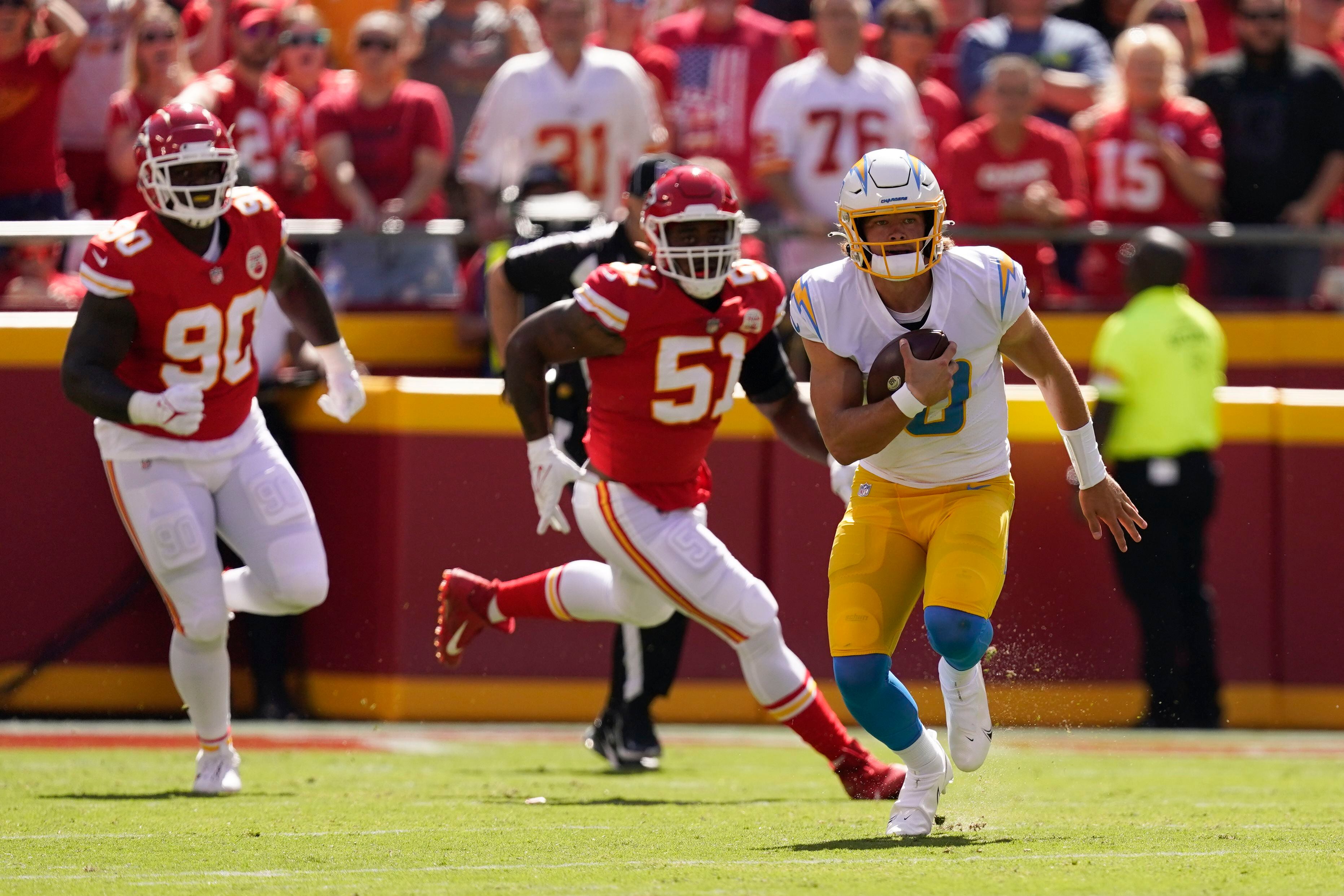 Chargers rally to beat turnover-prone Chiefs 30-24 in KC