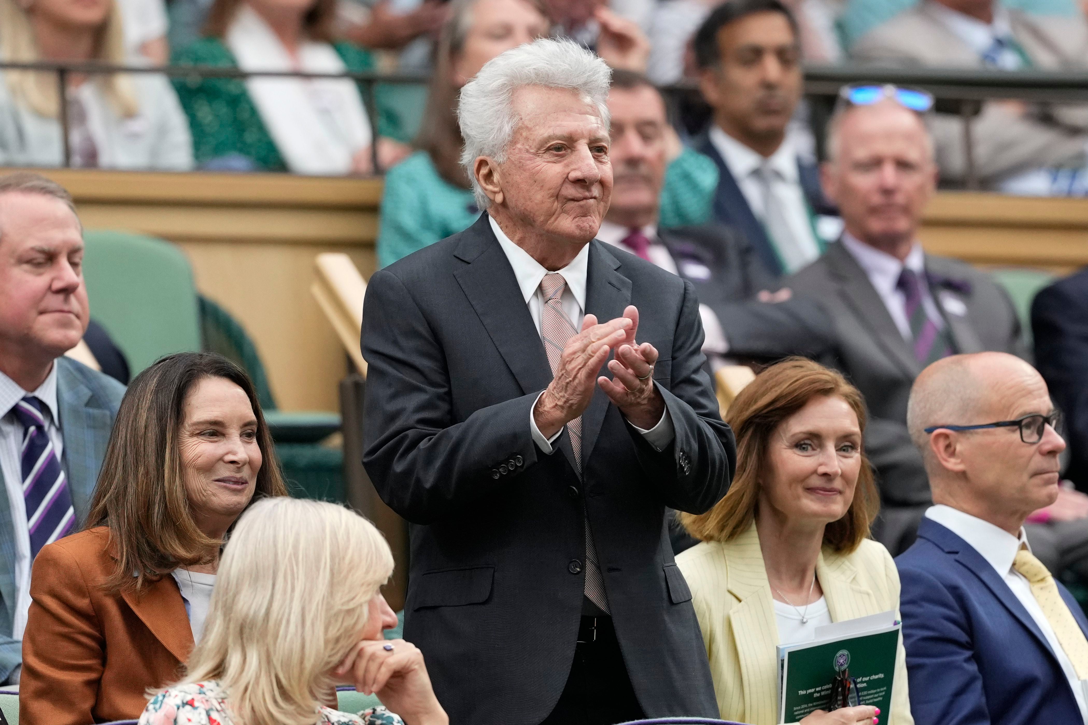 Actor Dustin Hoffman and Super Bowl winner Patrick Mahomes among celebrities at Wimbledon thumbnail