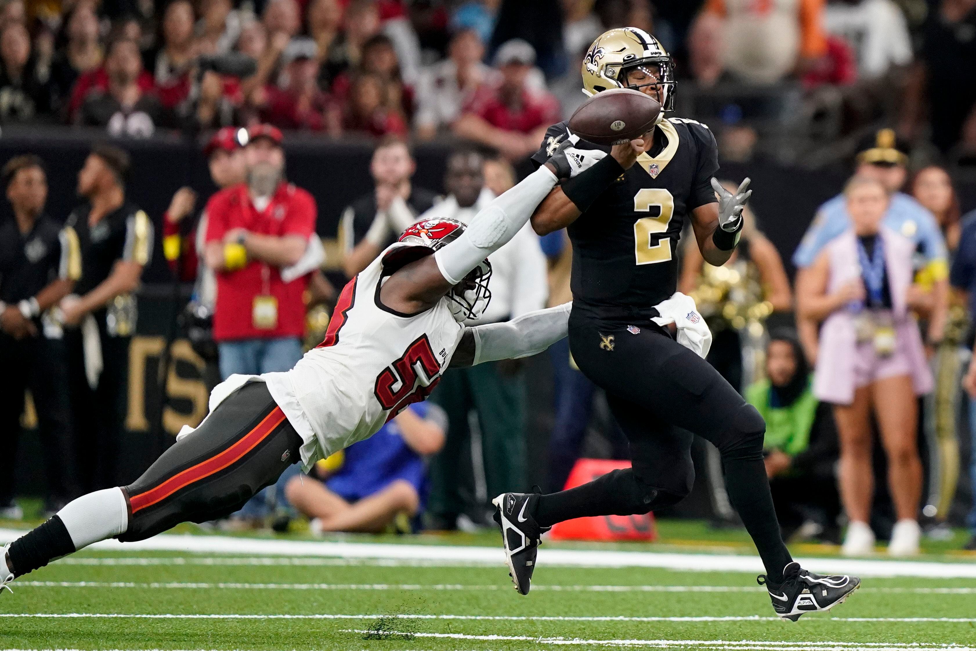 Benches clearing Saints-Bucs brawl involving Tom Brady leads to ejections  for Mike Evans, Marshon Lattimore