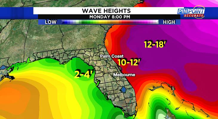 12’ waves possible at East Coast beaches Sunday, Monday