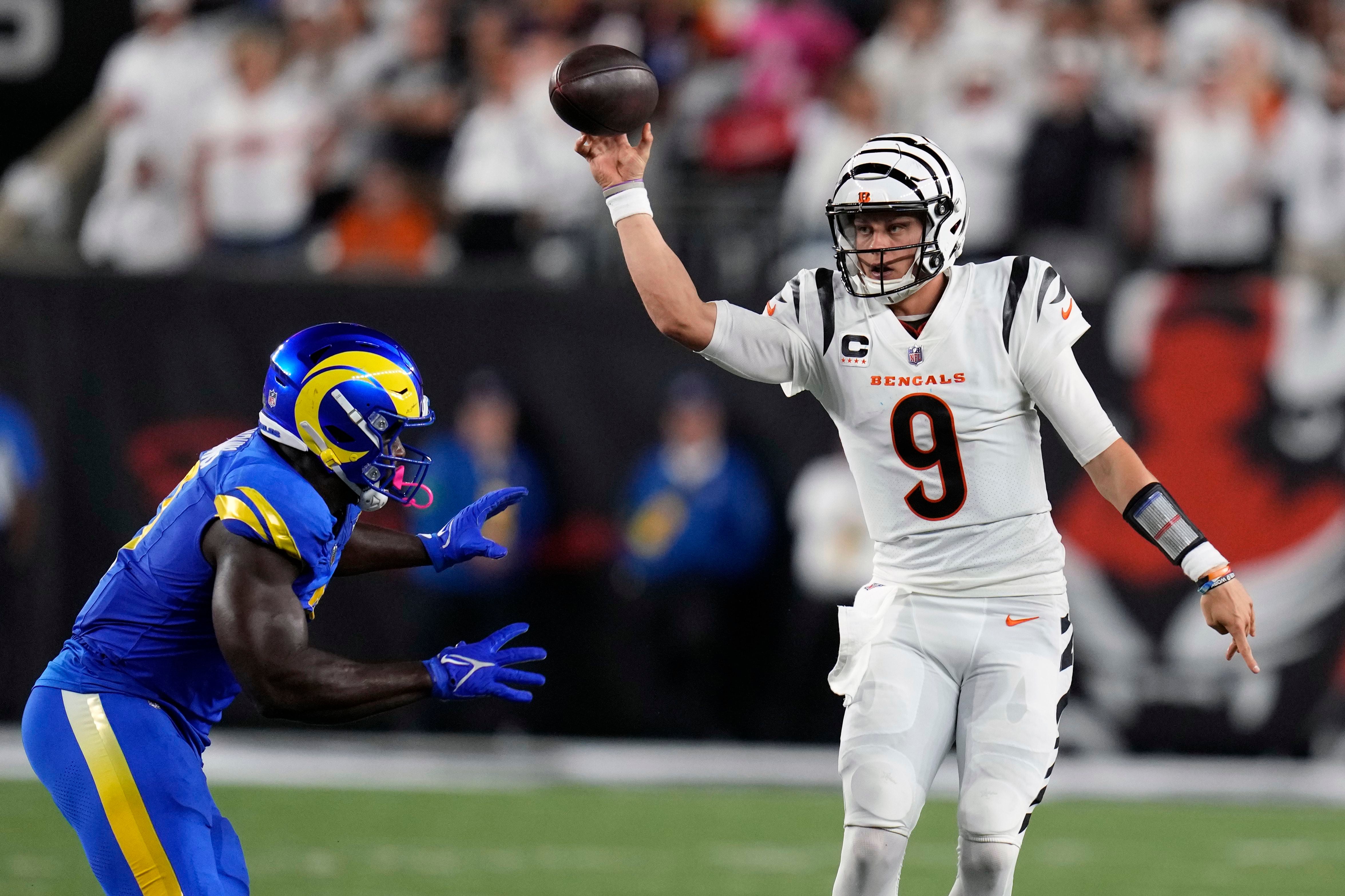 Joe Burrow shakes off calf injury, throws for a season-high 259 yards as  Bengals beat the Rams 19-16