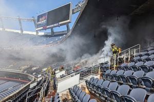 Denver Broncos stadium fire torches seats, suite area