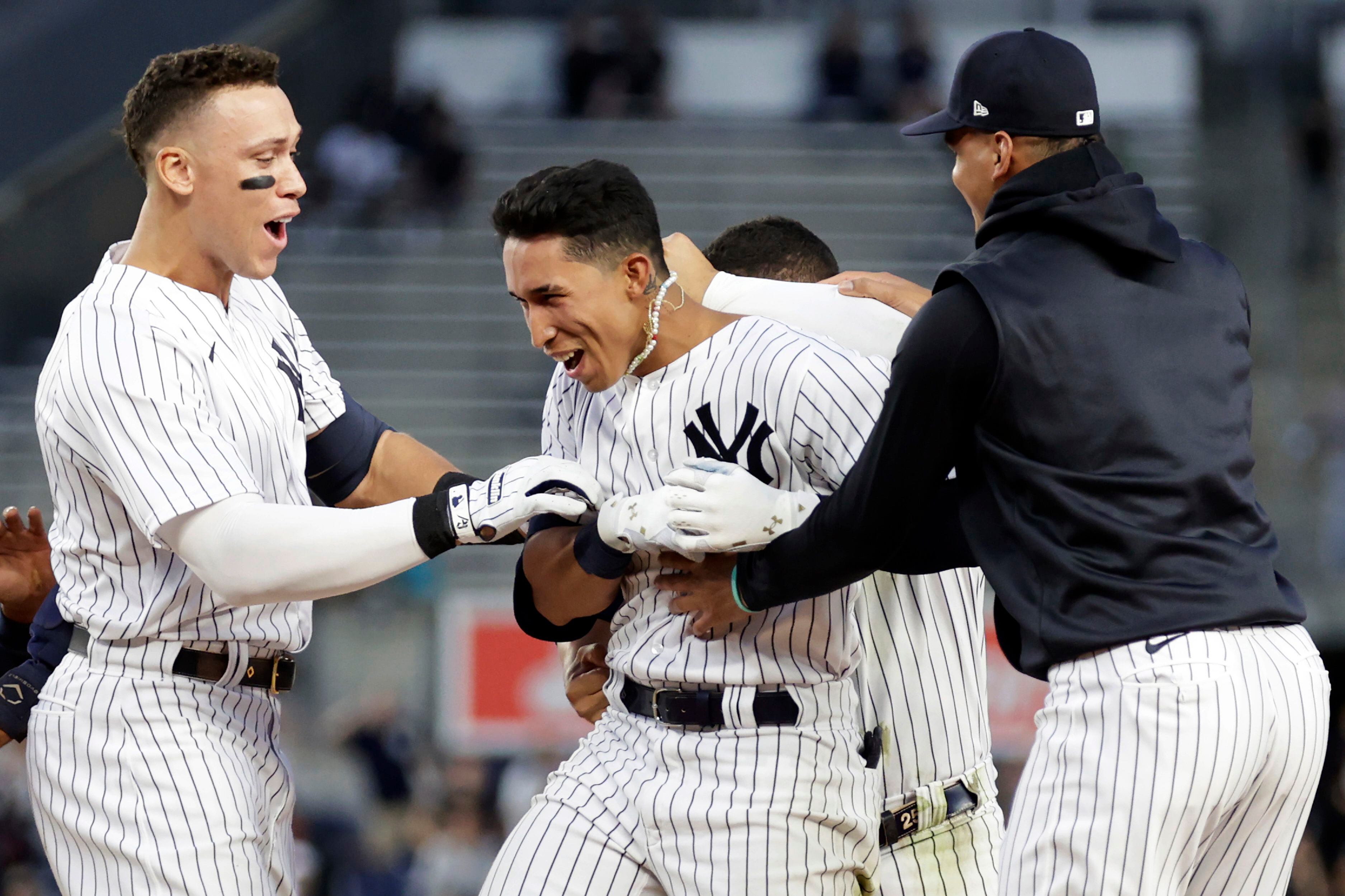 Yankees' Aaron Judge homers, gets long ball help in yankees mlb jersey vs  replica 5-2 win over Twins